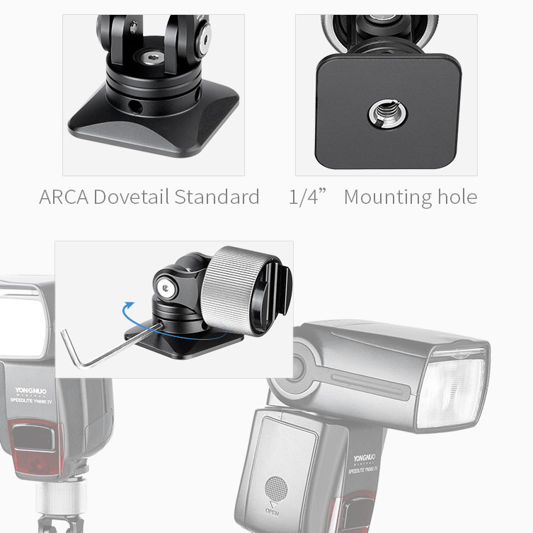 Leofoto FA-09 Cold Shoe Adapter mit Dreh-und Neigefunktion