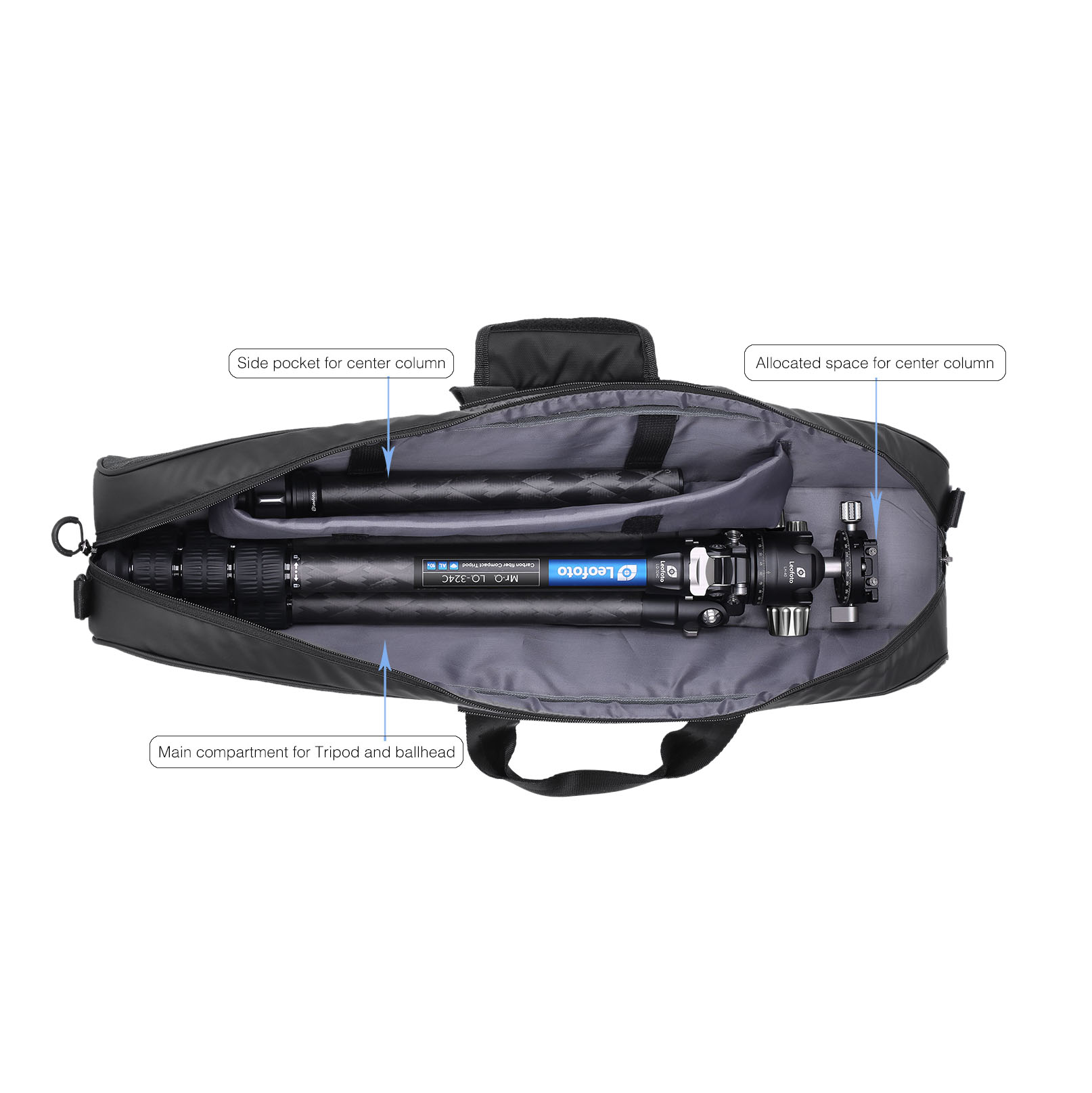 Trípode de carbono Leofoto LQ-365C + rótula de bola LH-47 - Serie Mr. Q