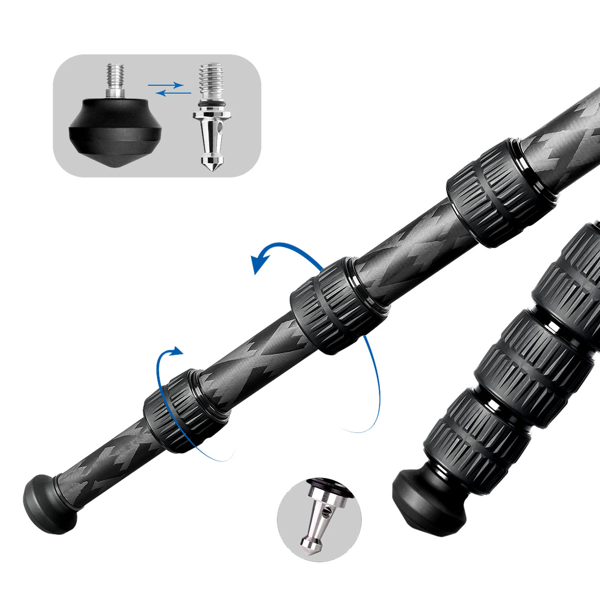 Leofoto LQ-324C Karbon-Stativ + Kugelkopf LH-40 - Mr. Q-Serie