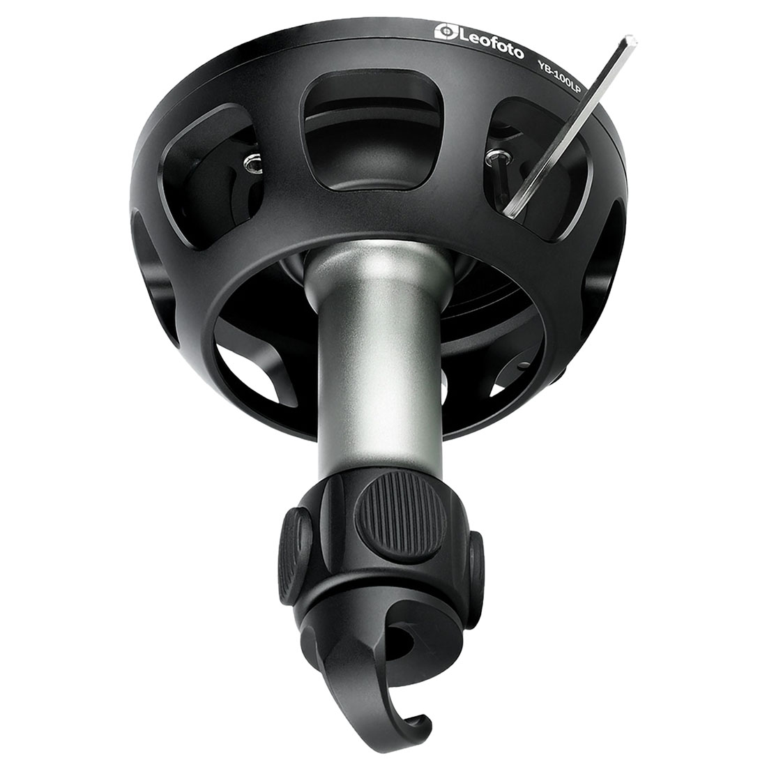 Leofoto YB-100LP Nivellier-Kalotte für 100 mm Halbschalenaufnahmen langer Griff + Haken - Leofoto Griff-Option: langer Griff + Haken