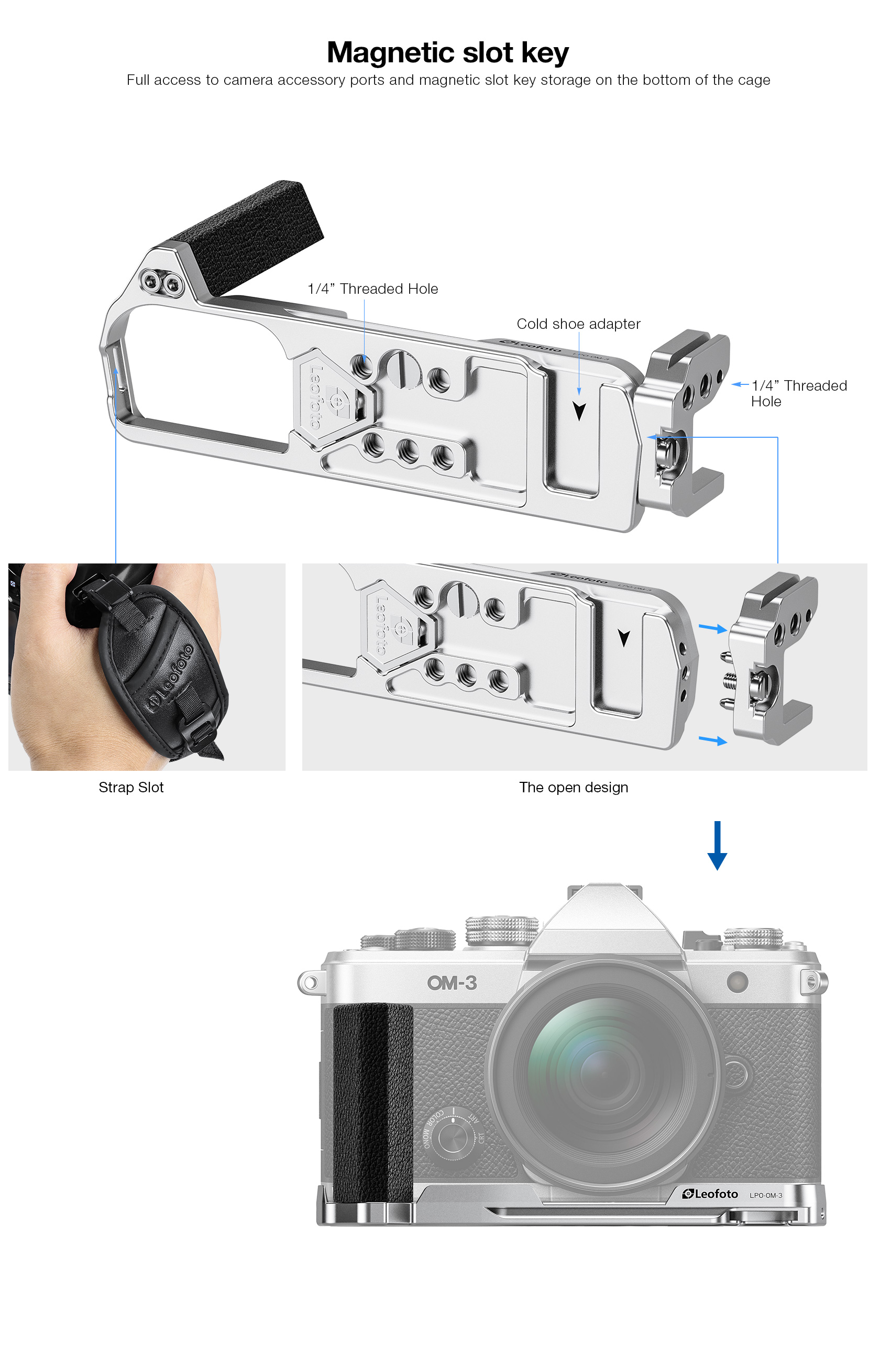 Leofoto LPO-OM-3 L-Winkel für OM System OM-3