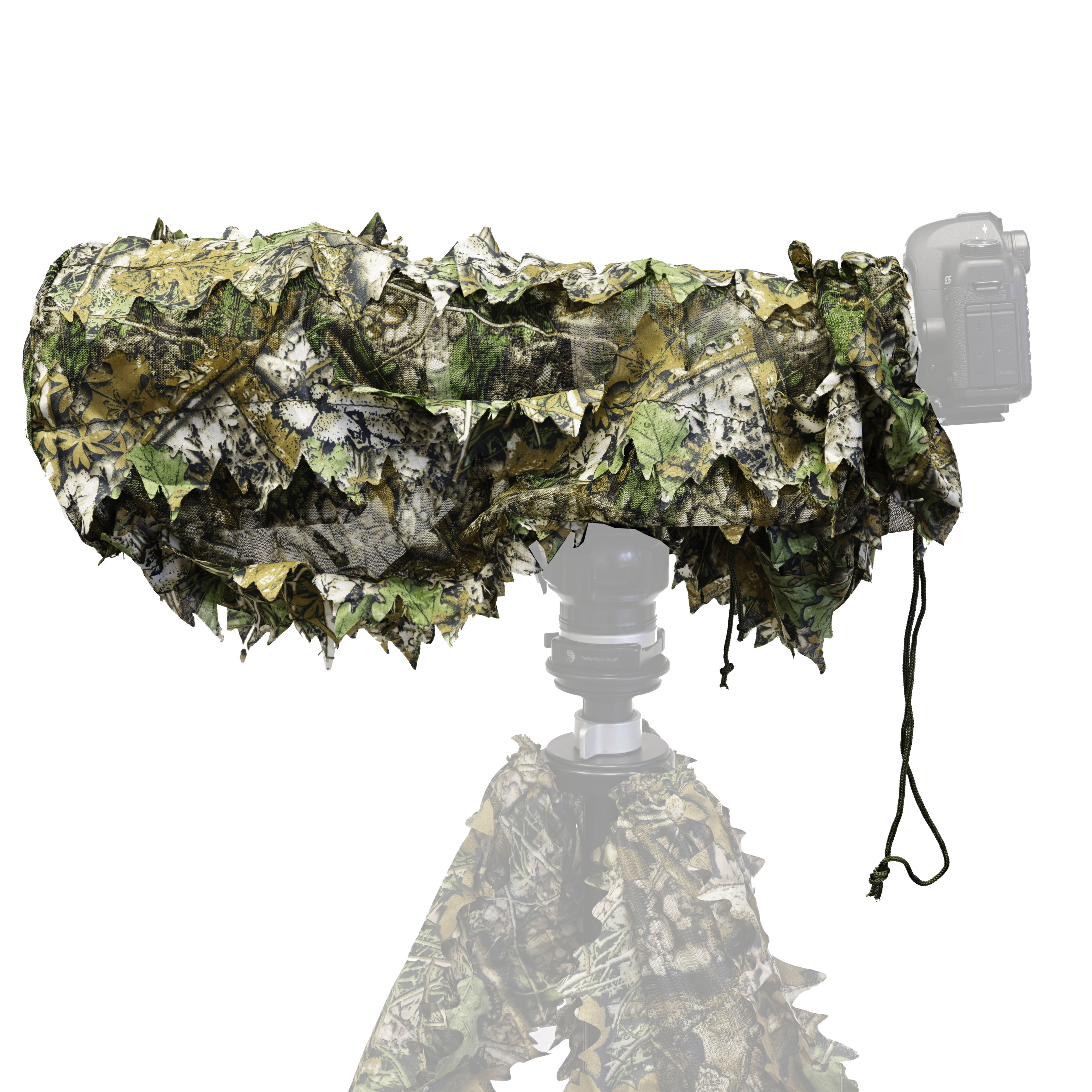 Manchon XL de camouflage 3D Tragopan - camouflage pour combinaison appareil photo-téléobjectif