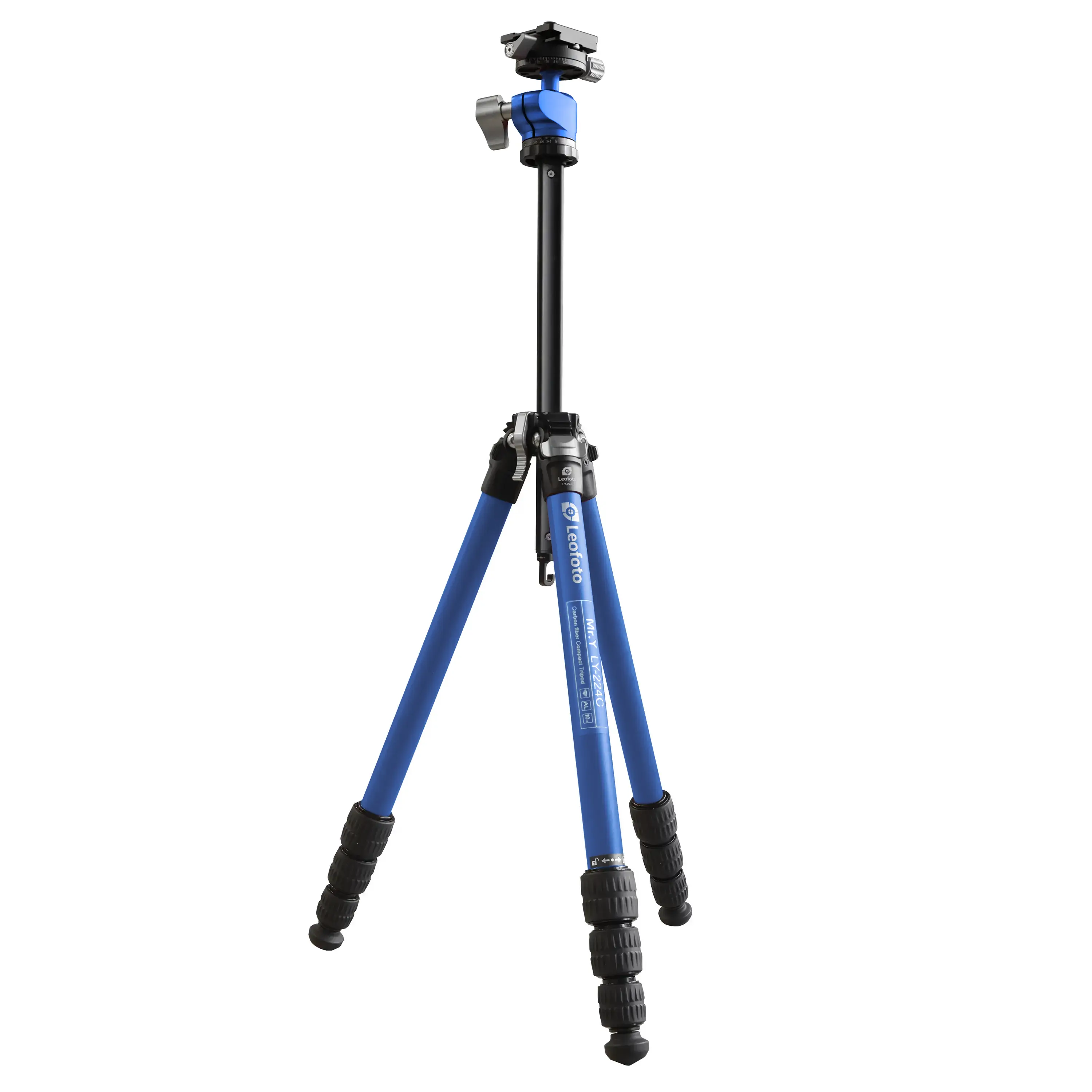 Leofoto LY-224C trépied en carbone + LH-25R Y bleu