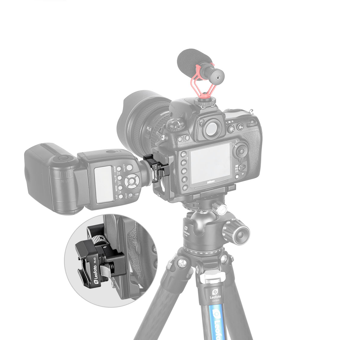 Leofoto FA-16 adapter + FA-10 V quick release plate