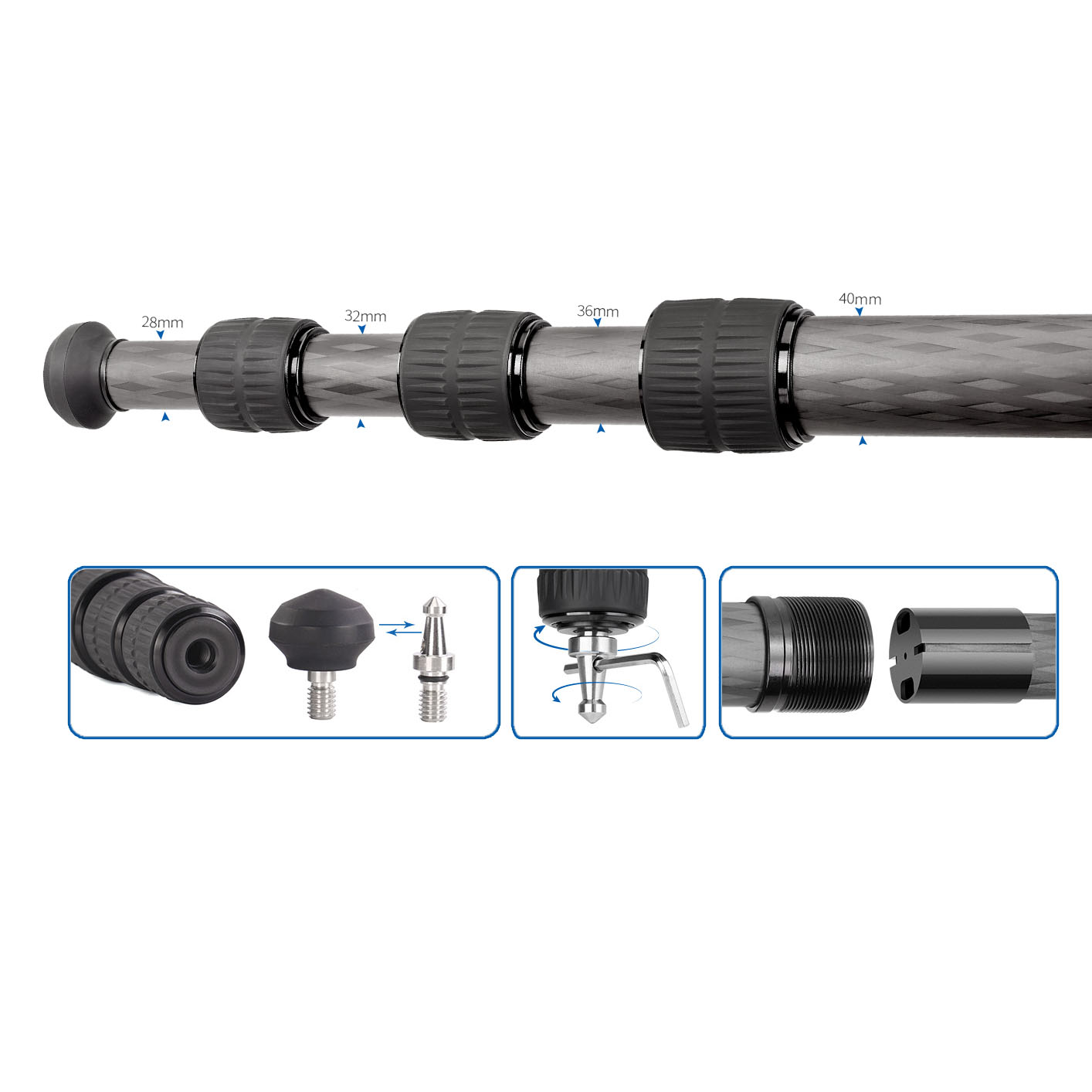 Leofoto LM-404C Summit Karbon-Stativ