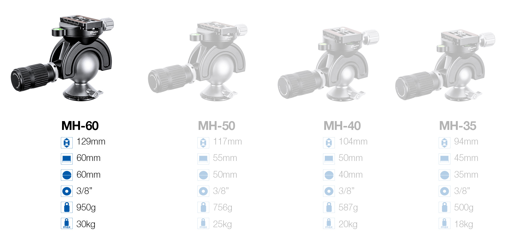 Leofoto MH-60 testa a sfera con base panoramica