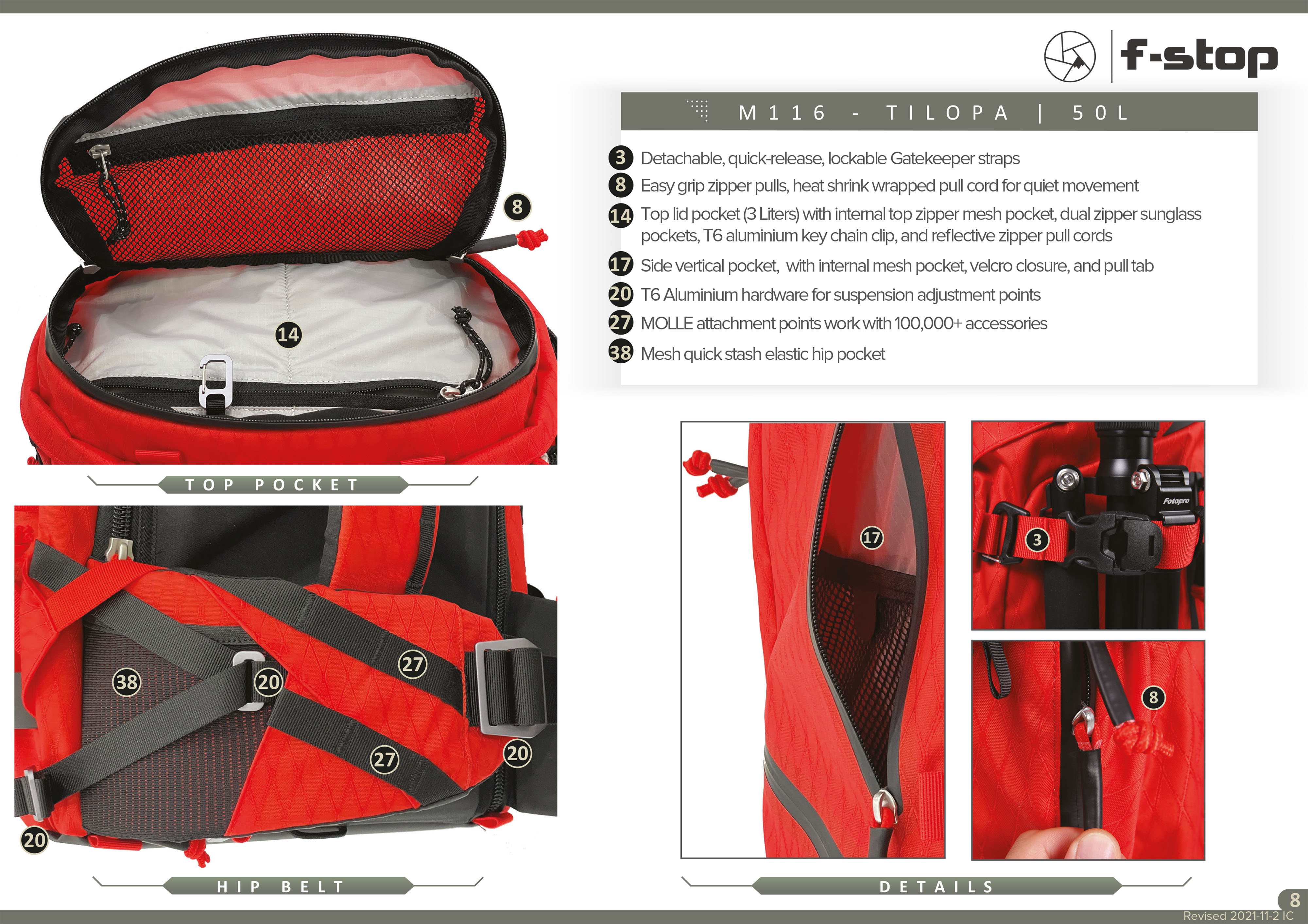 f-stop TILOPA 50L DuraDiamond™ Rucksack Essentials Bundle - Cypress Green