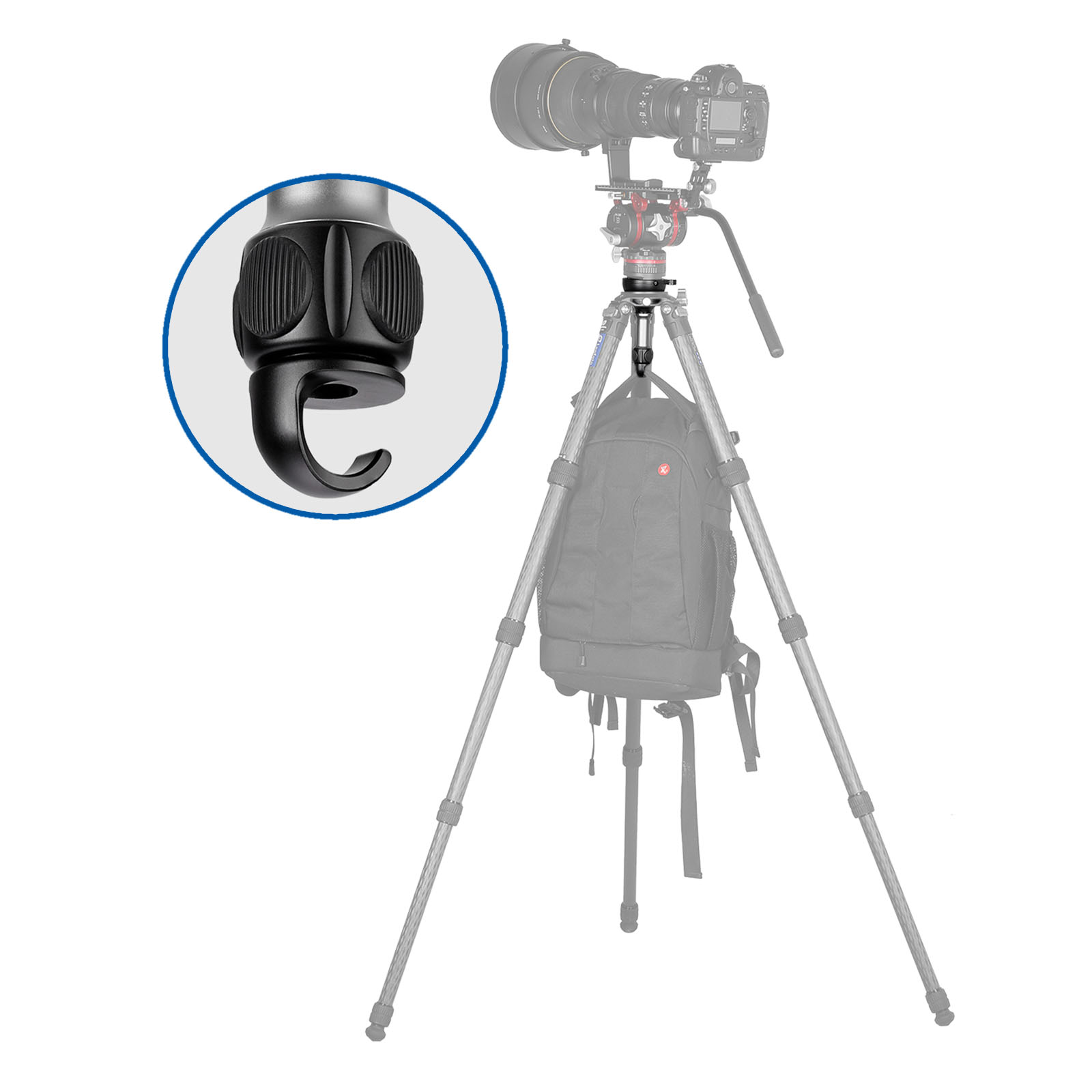 Leofoto YB-75LP Nivellier-Kalotte für 75 mm Halbschalenaufnahmen langer Griff + Haken - Leofoto Griff-Option: langer Griff + Haken