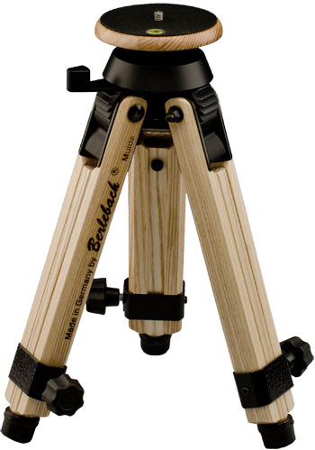 Berlebach Ministativ mit Nivellierung aus Eschenholz Modell 50032 Schwarz & 3/8" - Berlebach Farbe / Gewinde: Schwarz & 3/8"