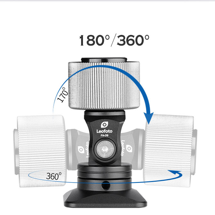 Leofoto FA-09 Cold Shoe Adapter mit Dreh-und Neigefunktion
