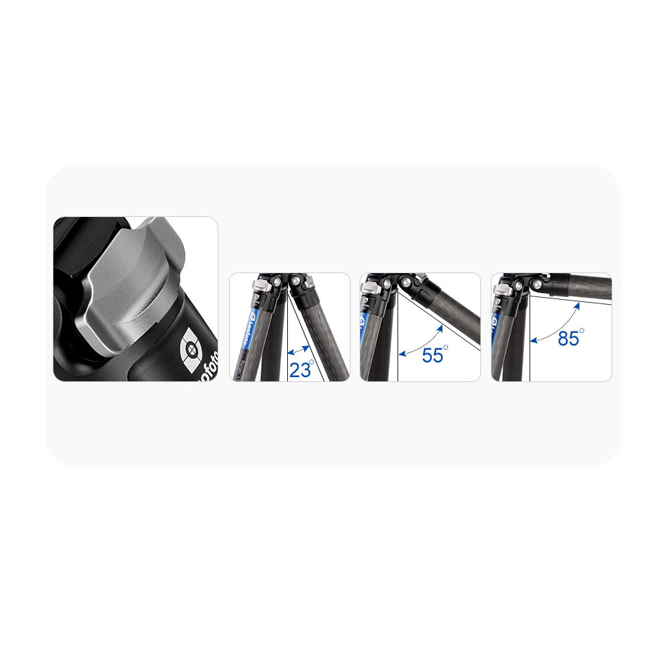 Trípode de carbono Leofoto LO-284C con columna central nivelable