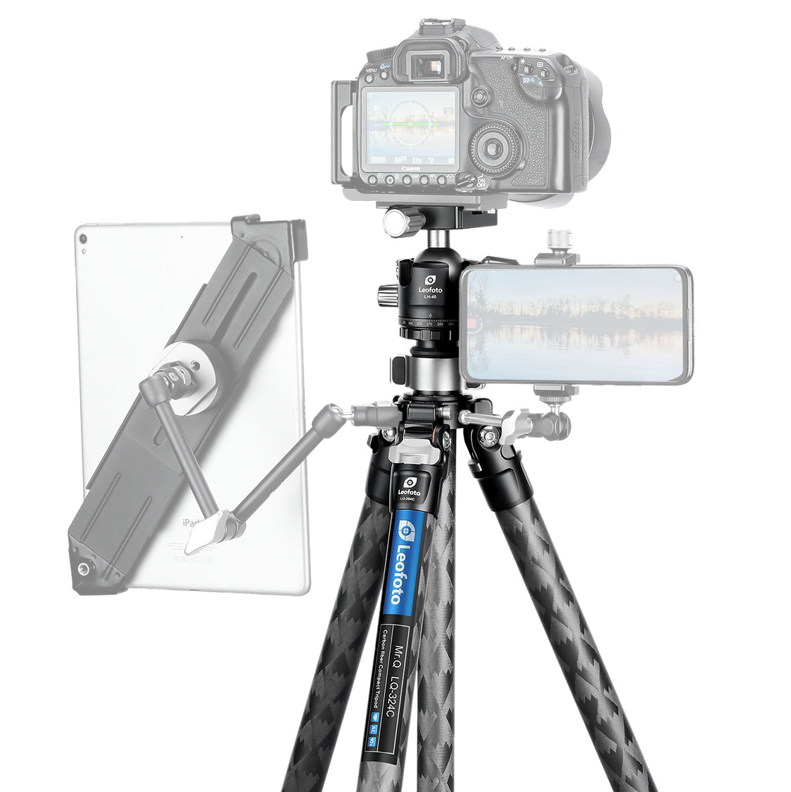 Leofoto LQ-324C Karbon-Stativ + Kugelkopf LH-40 - Mr. Q-Serie