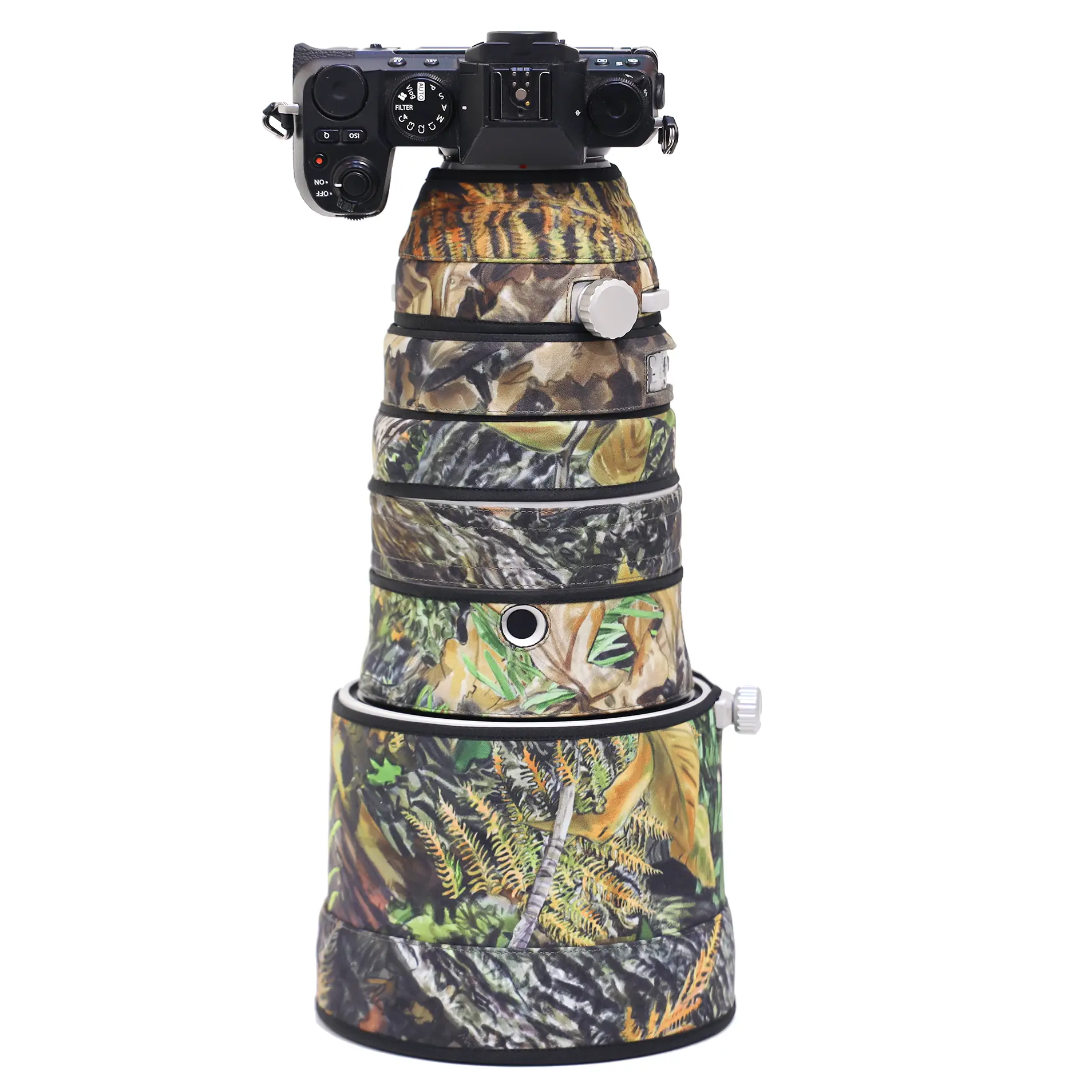 Protection d'objectif ROLANPRO pour Fuji XF 200 mm f/2 R LM OIS WR Camouflage & Imperméable