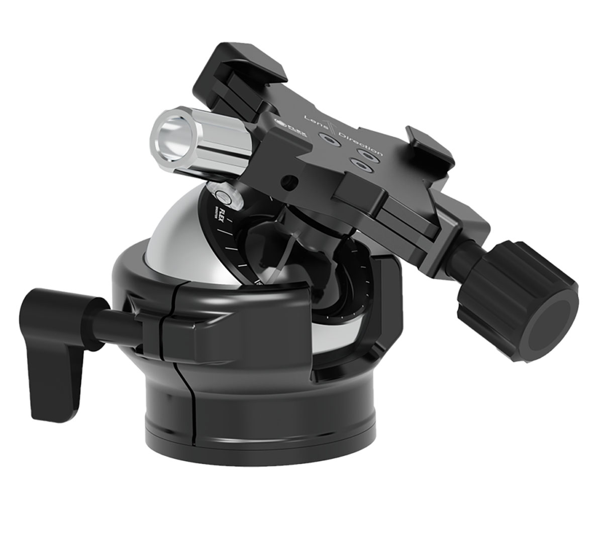 FLEXSHOOTER Mini (Silver Edition) mit Schraubklemme silber eloxiert - Klemmtyp: Schraubklemme | Kugelfarbe: silber eloxiert