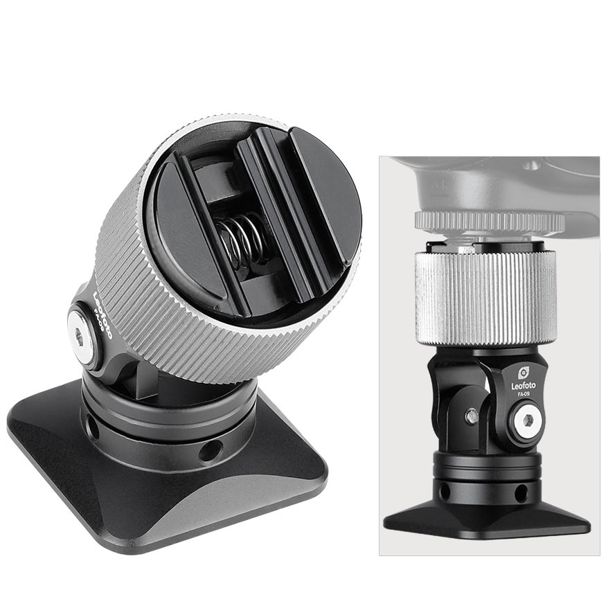 Leofoto FA-09 Cold Shoe Adapter mit Dreh-und Neigefunktion