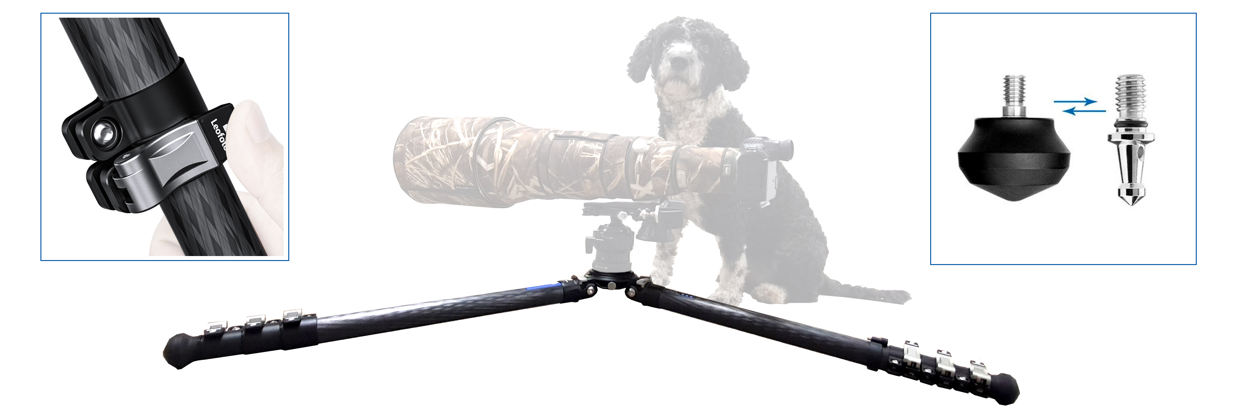 Leofoto LMR-364C Rapid Summit treppiede in carbonio con flip-lock